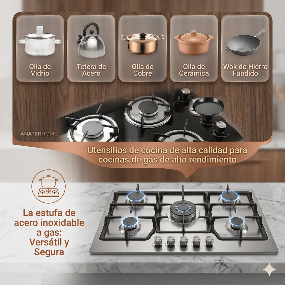 Estufa Parrilla Moderna Acero Inoxidable
