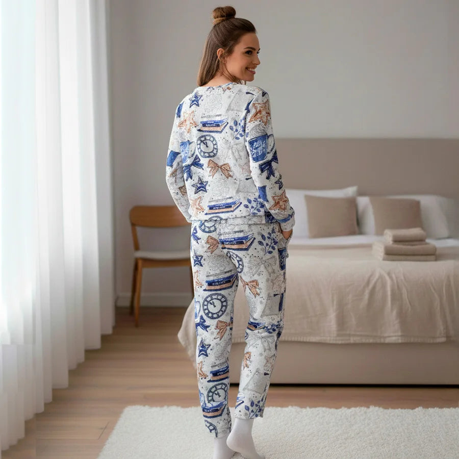 Pijama de 2 Piezas Ultra Suave - Estampado y Modelo al Azar