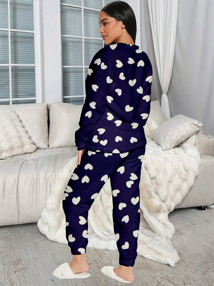 Pijama Afelpada Para Mujer Conjunto 2 Piezas