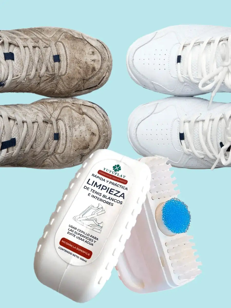 Lavado En Seco De Tenis Blanco Limpiador Con Cepillo Exterio E Interior Del Calzado