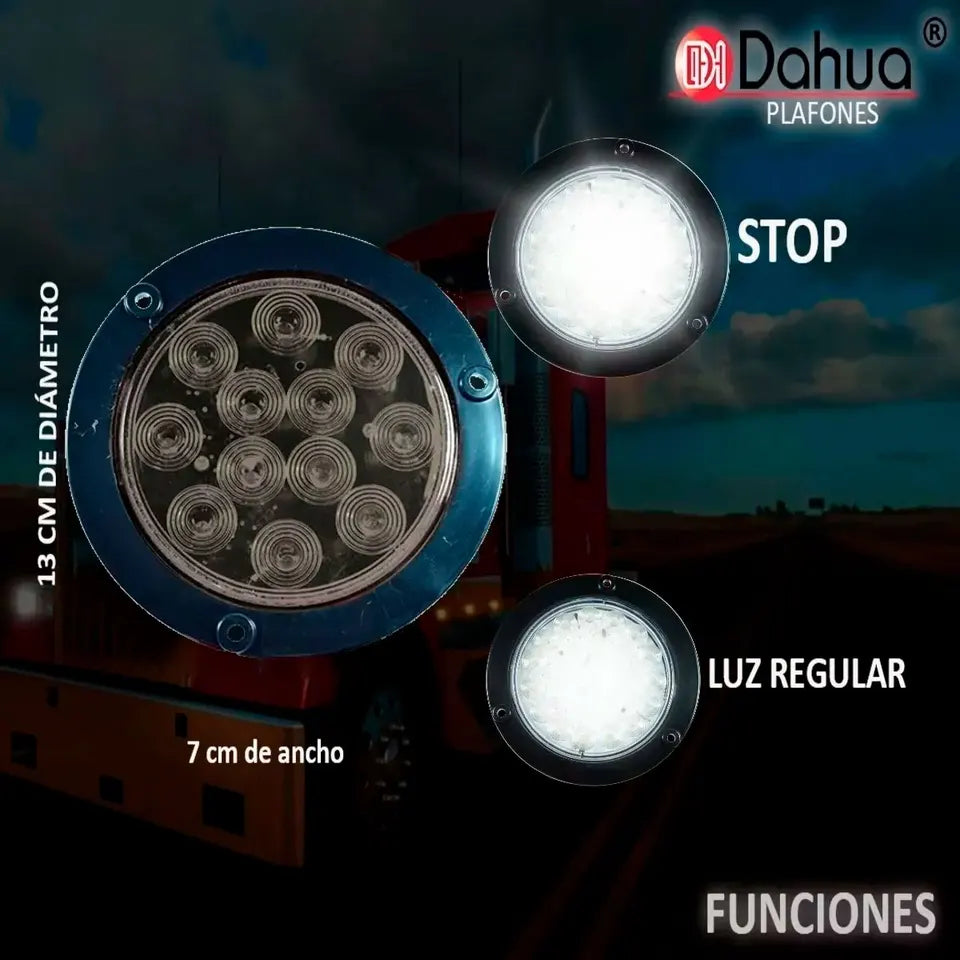 Par de Plafones Redondos Blancos 12 LED 13 cm