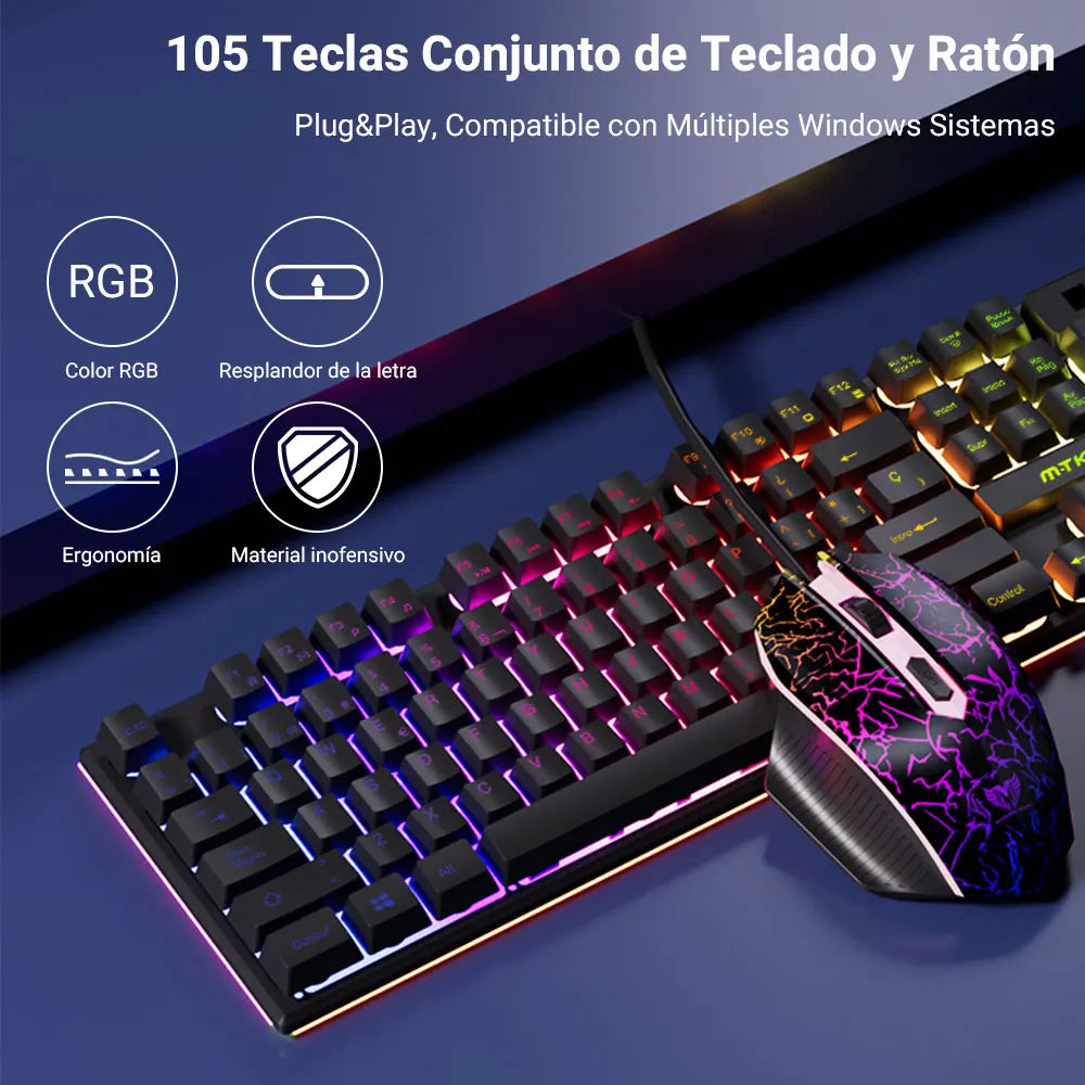 Teclado mecanico,Kit Teclado Y Mousratón