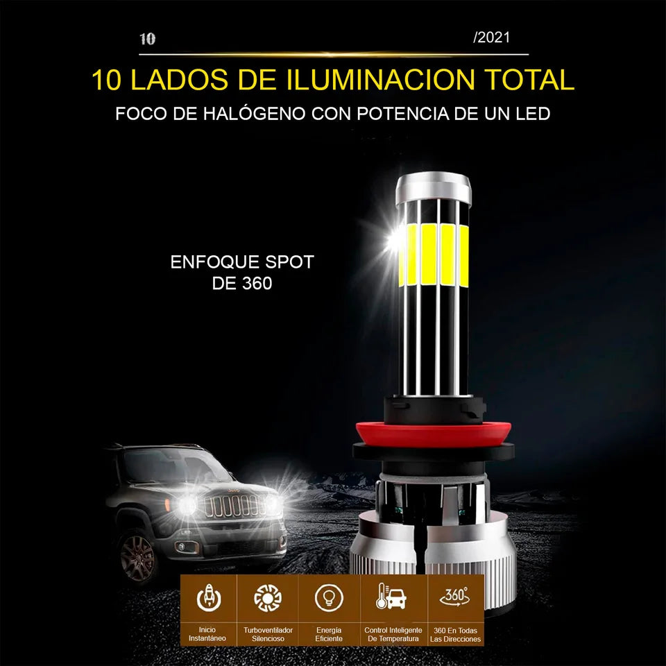 Kit de LED G44-10 10 Caras Alta y Baja Luz Blanca