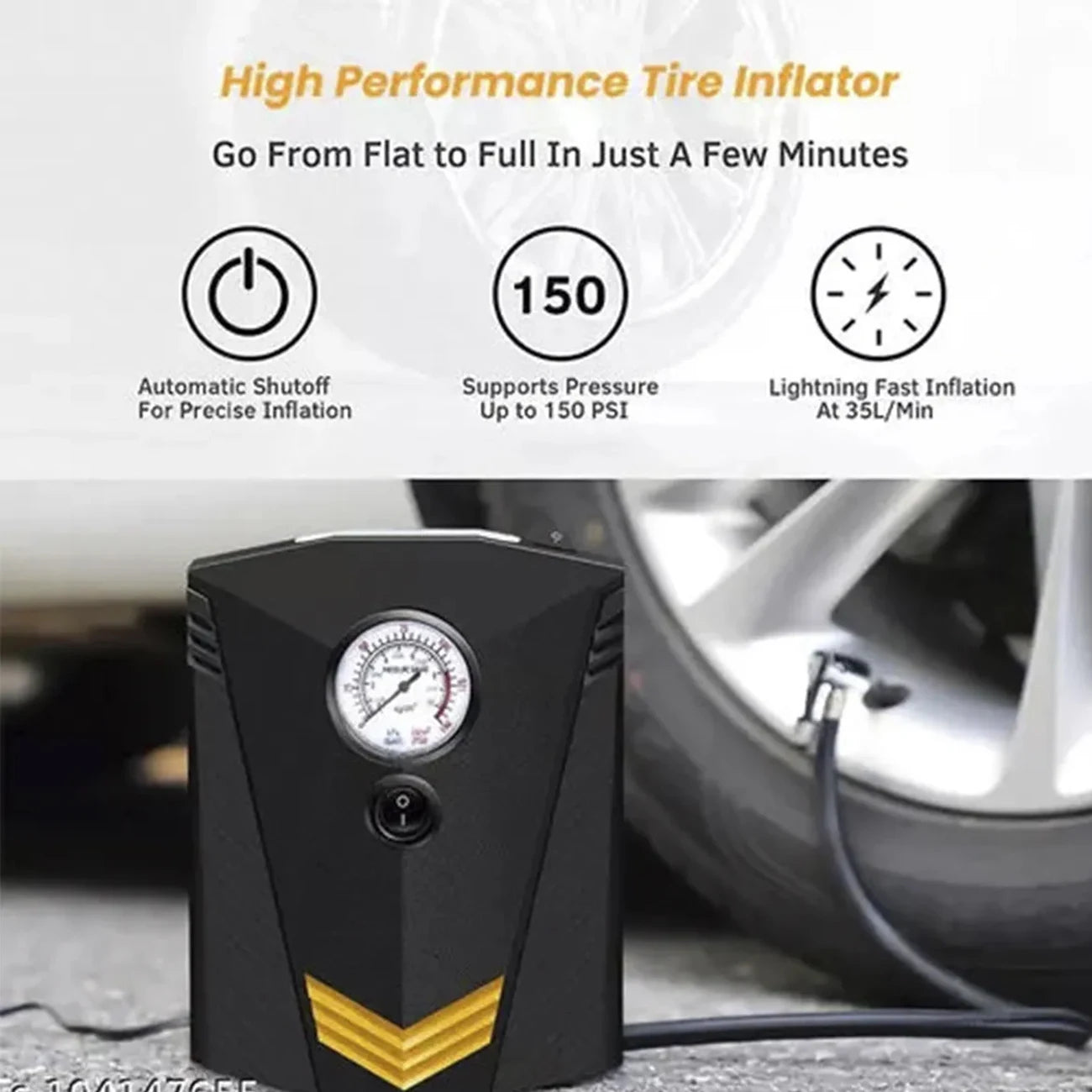 Compresor de Aire Portátil Llanta Auto Moto Bicicleta Atv Etc