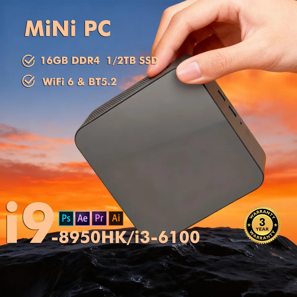 Mini PC Portátil Intel Core i9-8950HK, Windows 11