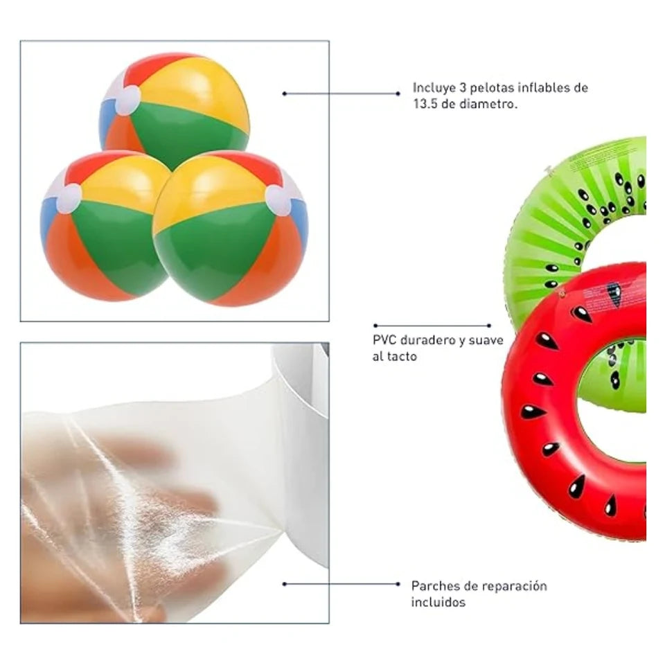 Kit de 7 Flotadores Inflables de Piscina