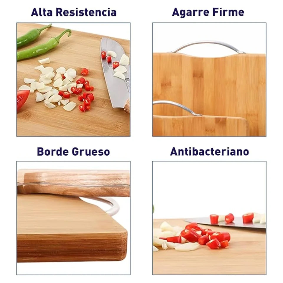 Set de 3 Tablas de Bambú