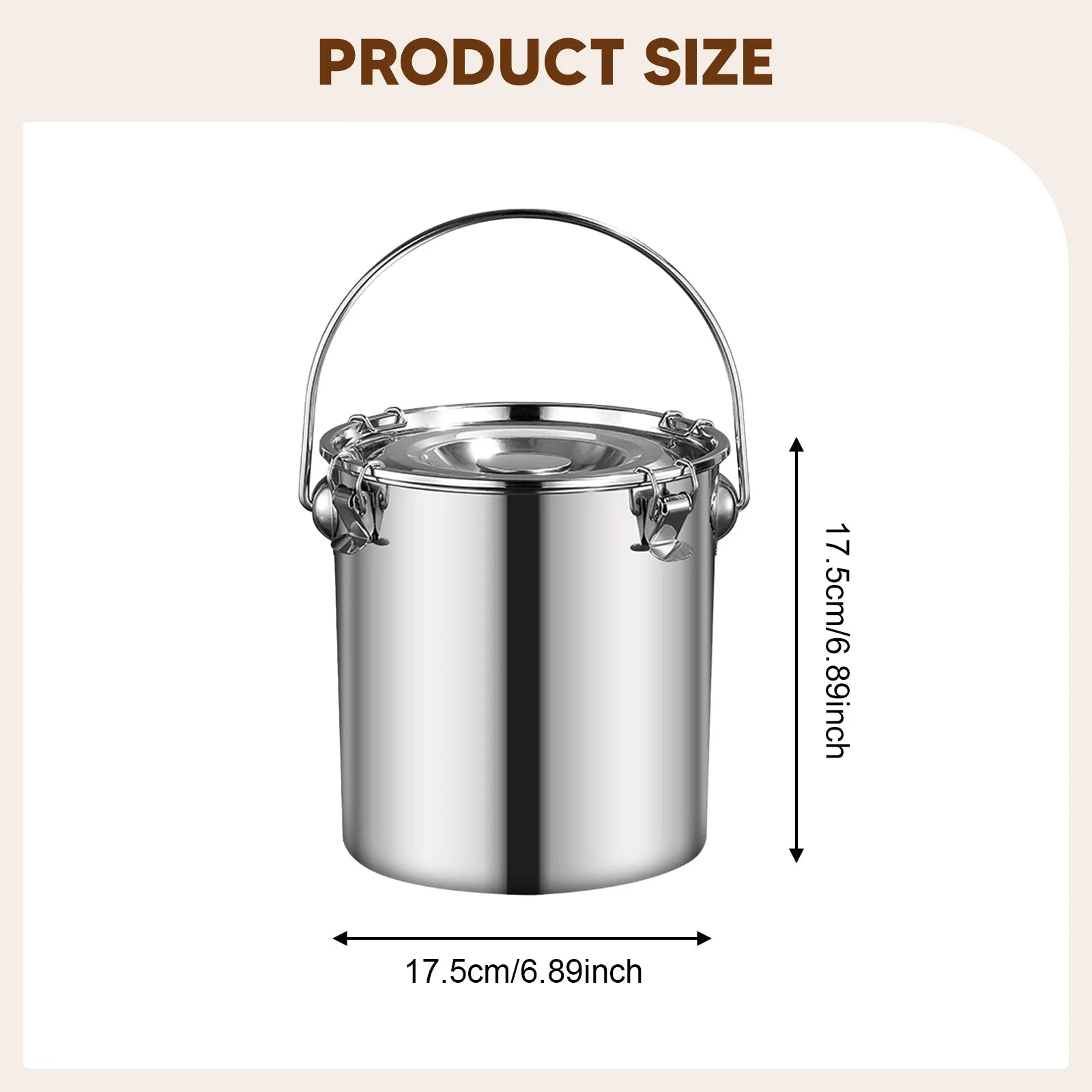 Cubo sellado de acero inoxidable 304