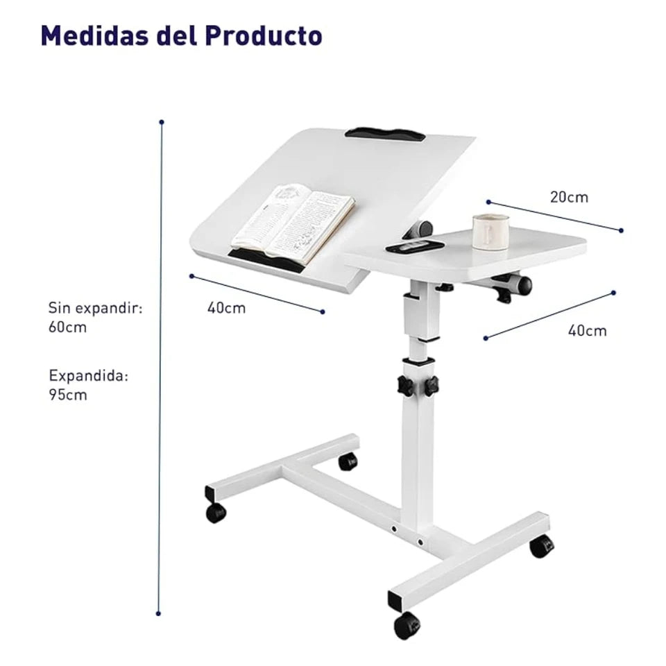 Mesa para Laptop 60×40 cm con Altura Ajustable