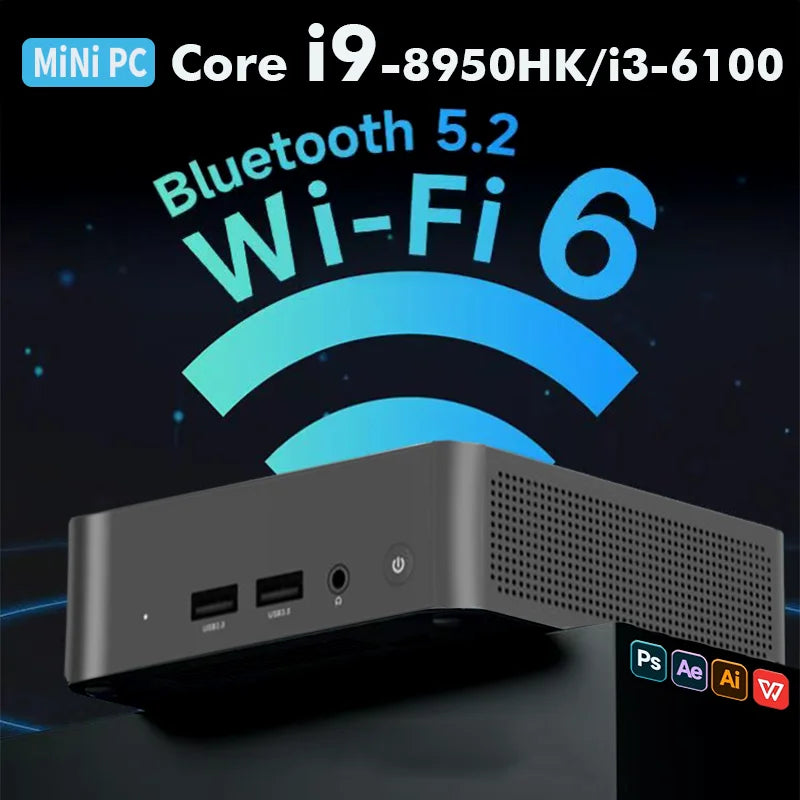 Mini PC 2026 con Intel Core i9-8950HK, Windows 11 Pro