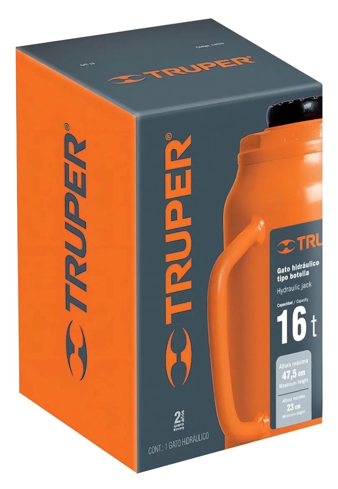 Gato hidráulico tipo botella Truper 16 toneladas