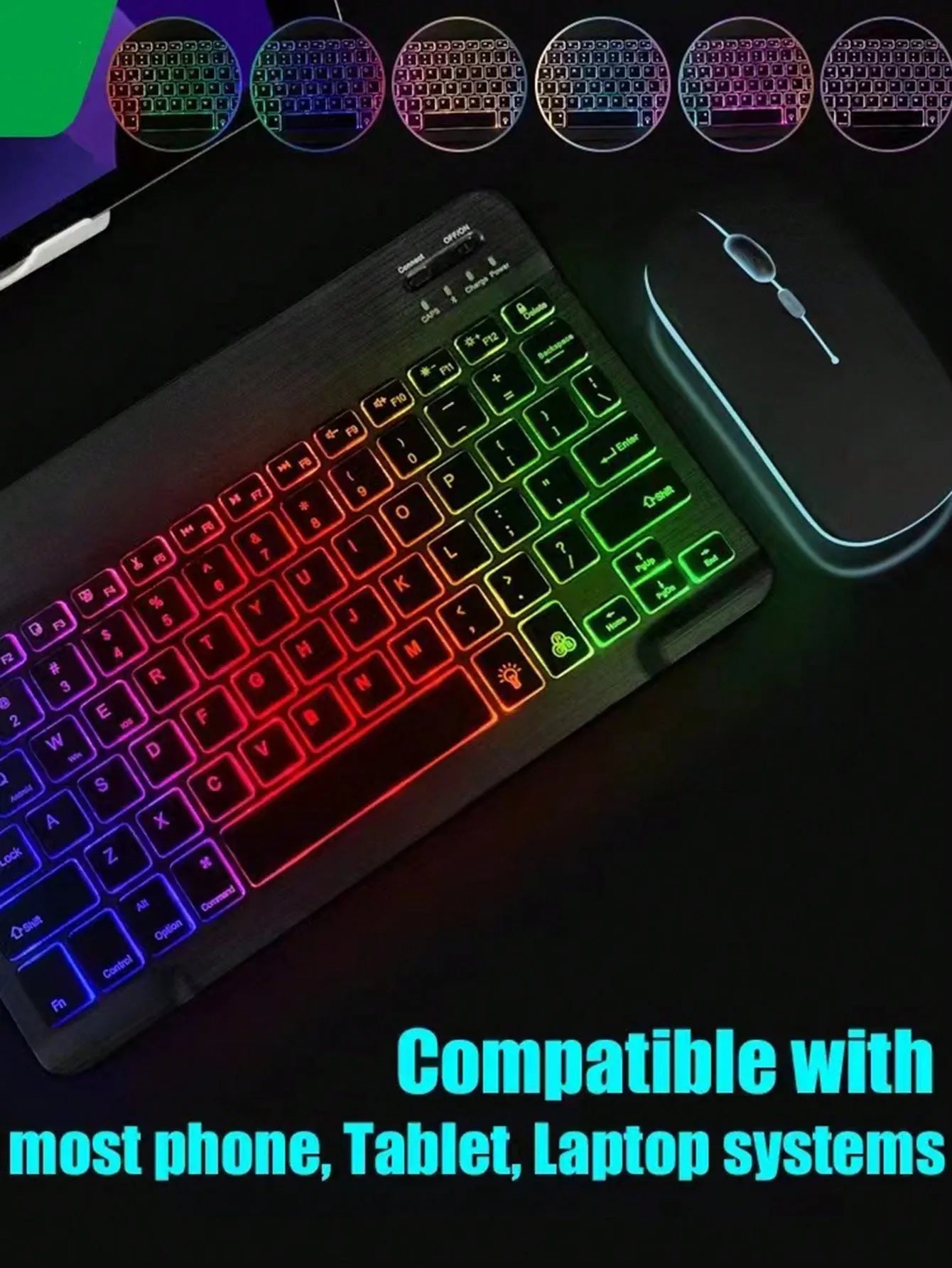 Mini teclado ultradelgado silencioso inalámbrico Bluetooth