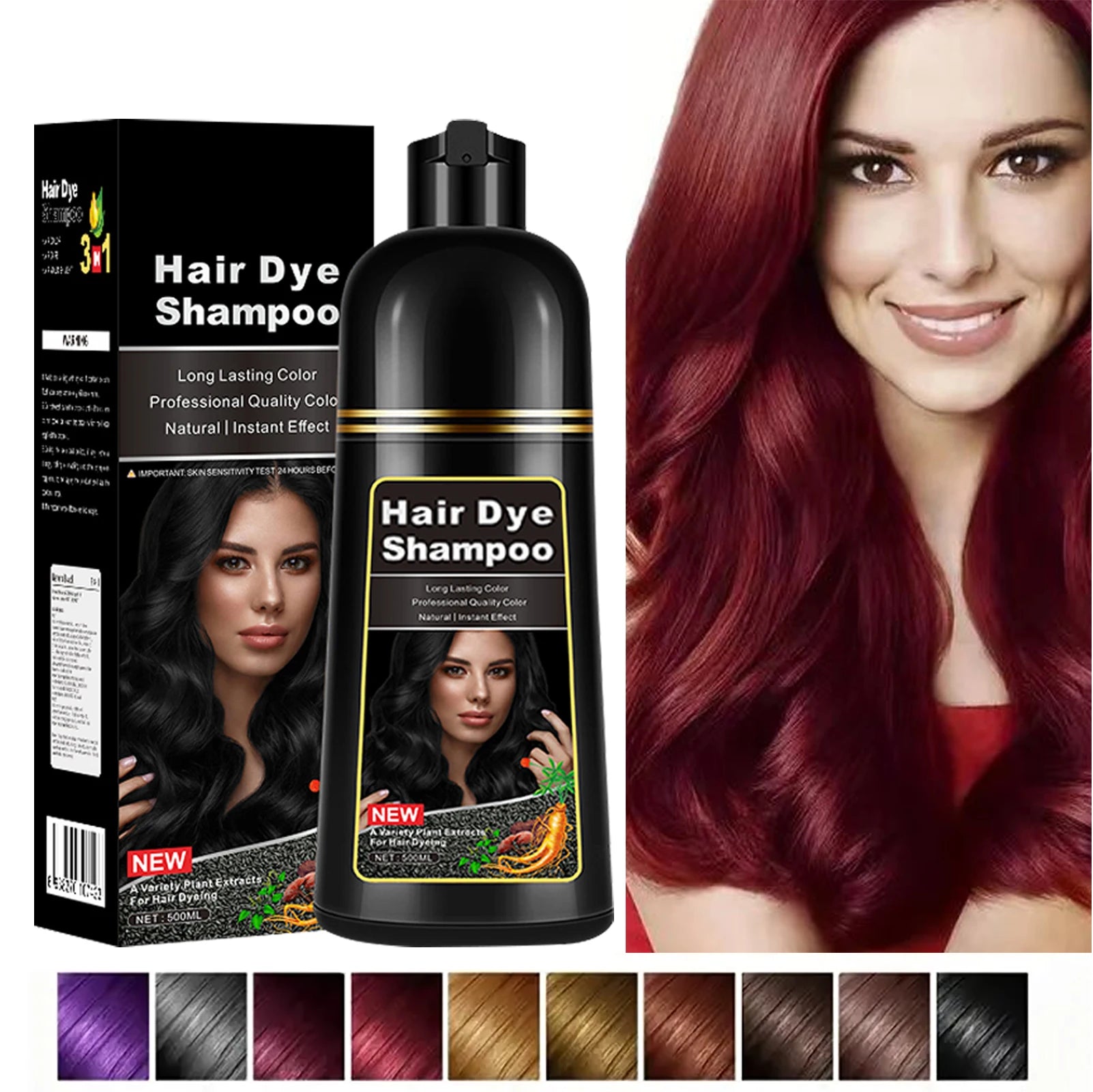 3 en 1 shampoo para teñir el cabello