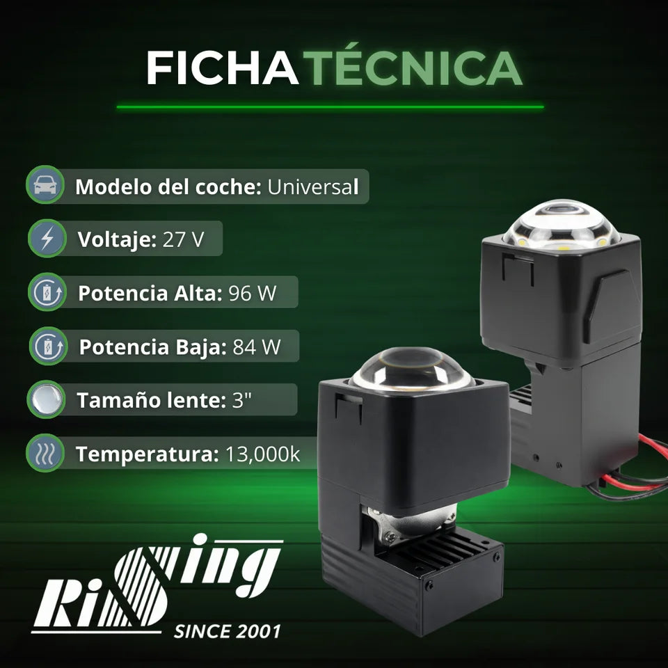Kit LED GL103 Ojo de Pez Alta/Baja Iluminación Blanca