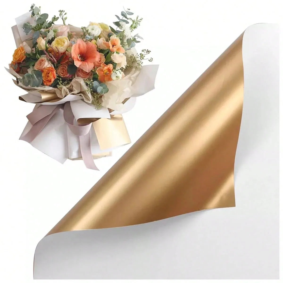 20 Hojas De Papel Para Ramo, dos colores