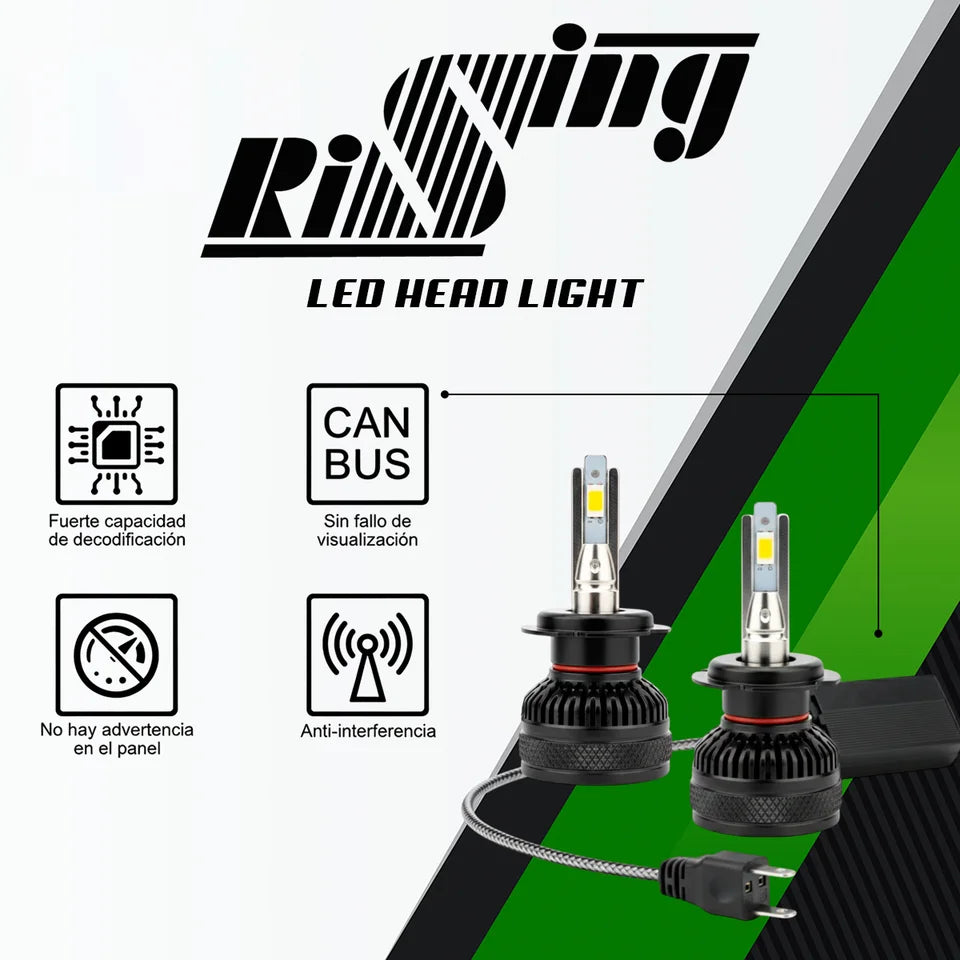 Kit Faros Led Chip Csp H7 H11 9005 9006 40000 Lumen Y Canbus
