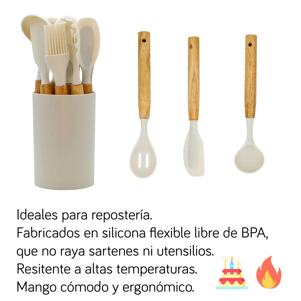 Set de 12 Mini Utensilios de Cocina de Silicona