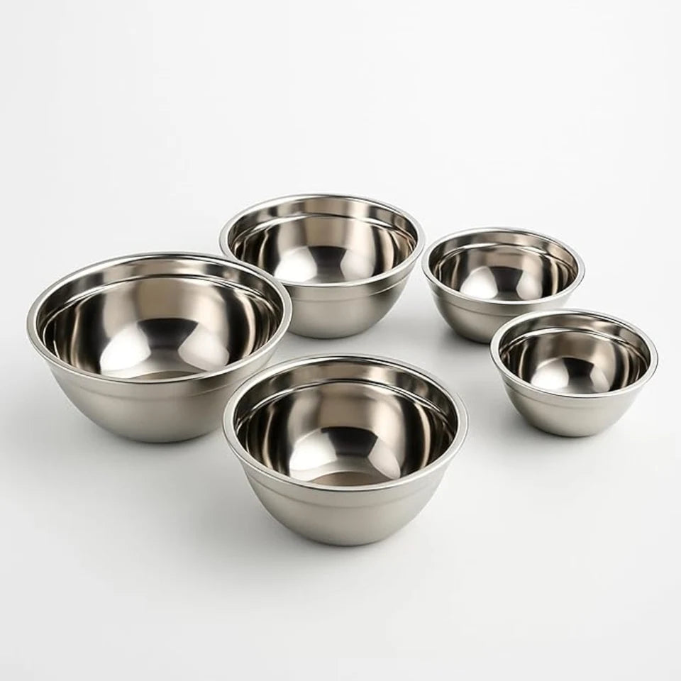 5 Bowls de Cocina de Acero Inoxidable