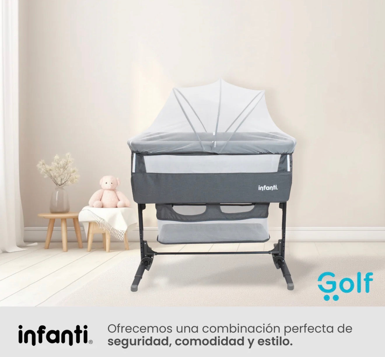 Cuna Colecho Infanti Golf Antireflujo y Mecedora