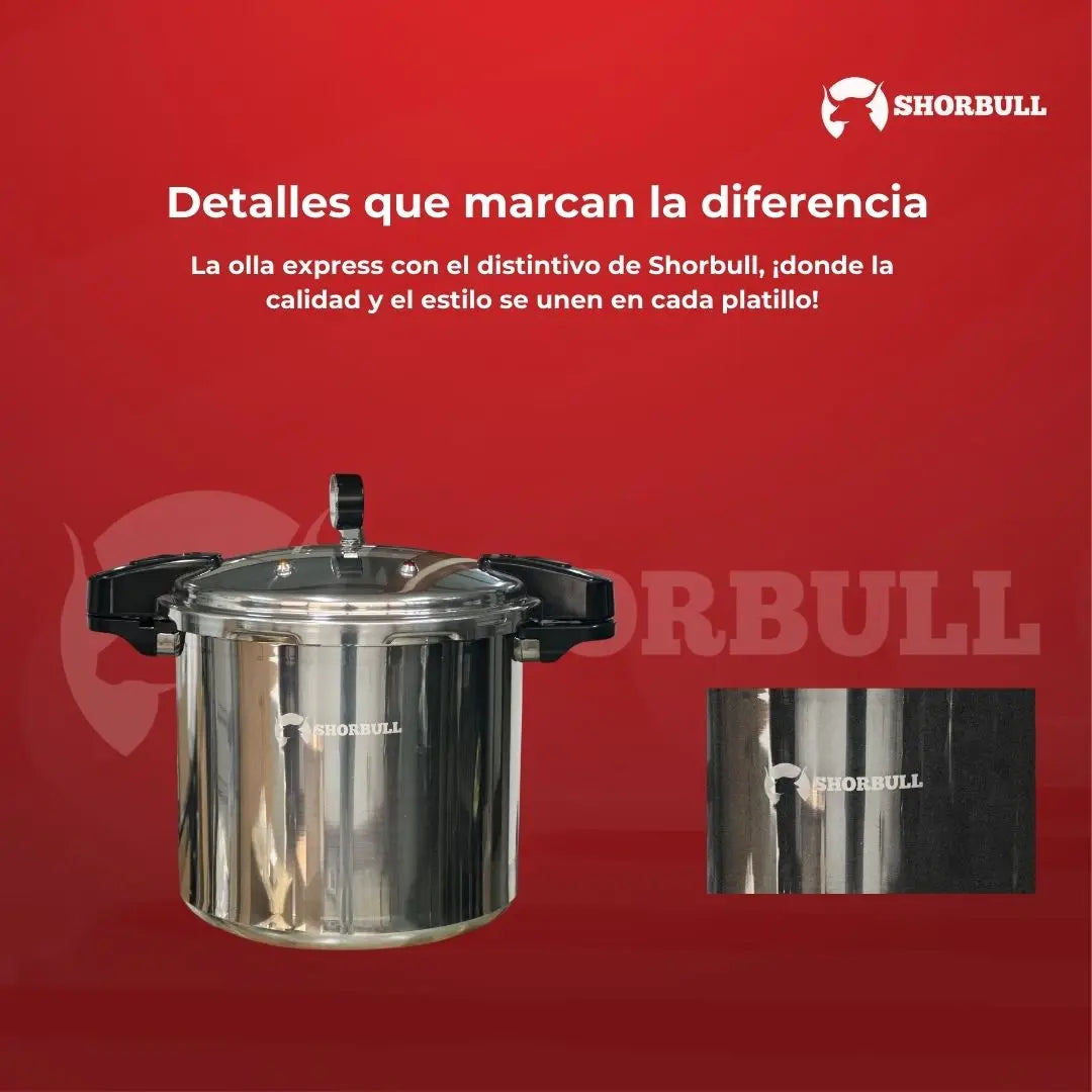 Olla a Presión de Seguridad Shorbull de 23 Litros de Aluminio