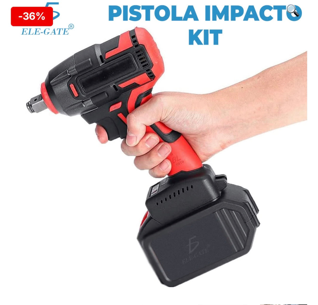 Kit Pistola Impacto Llave Inalámbrica Batería Atverce