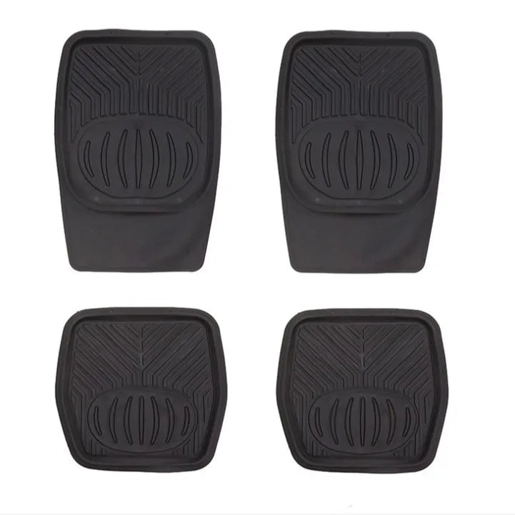 Tapetes Auto Universales Tipo Charola de Goma Uso Rudo Color Negro