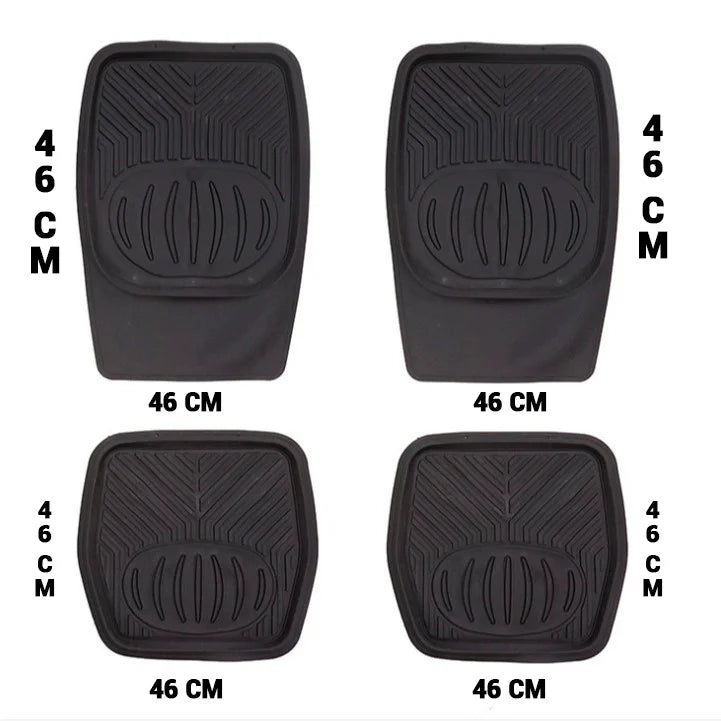 Tapetes Auto Universales Tipo Charola de Goma Uso Rudo Color Negro