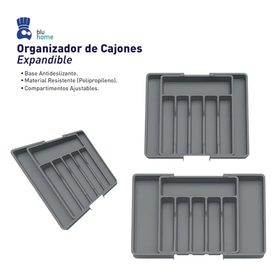 Organizador de Cubiertos Expandible 33–57 cm para Cajón