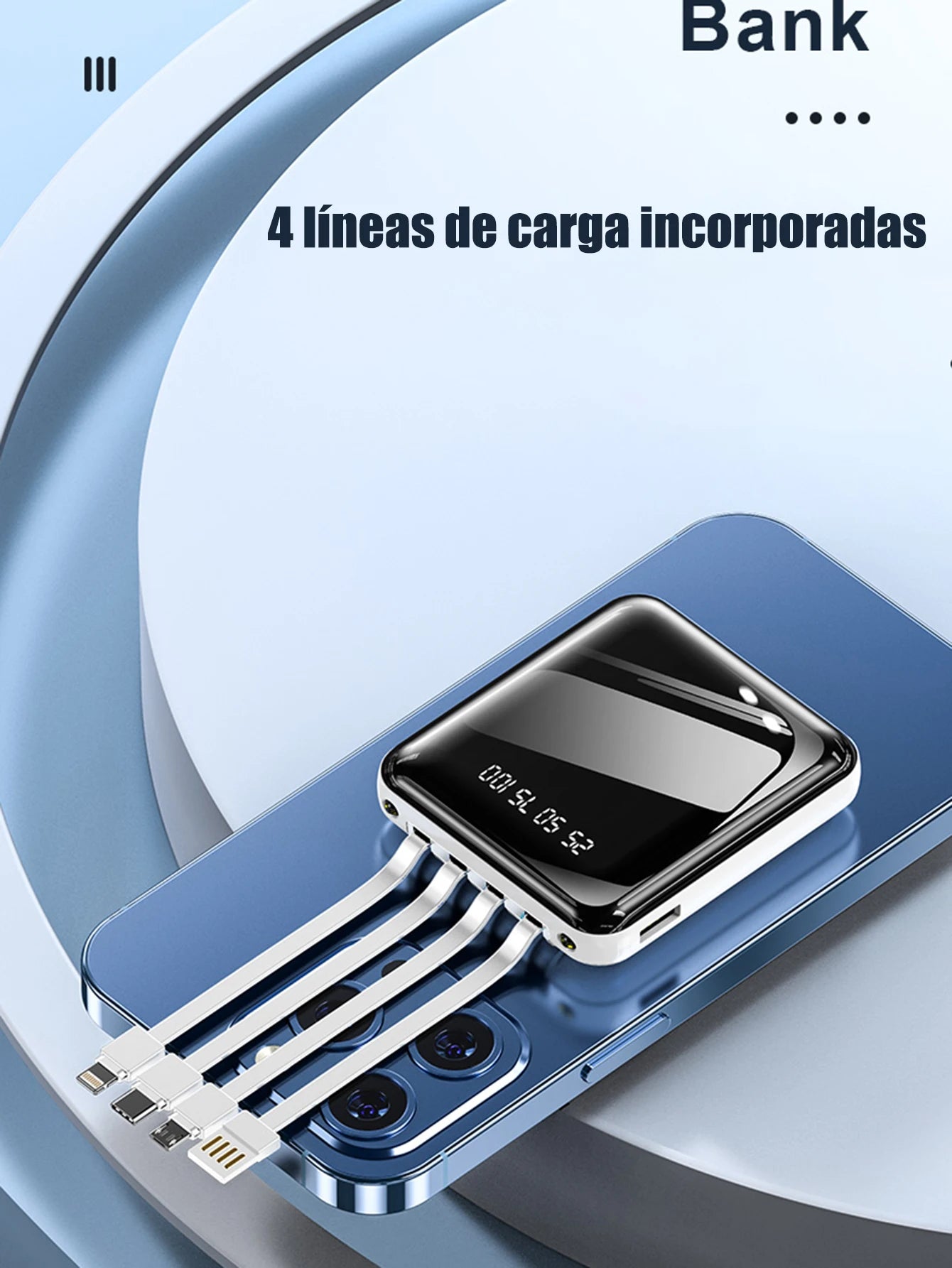 Power Bank Batería Portátil 20000mah B Tipo C Micro USB