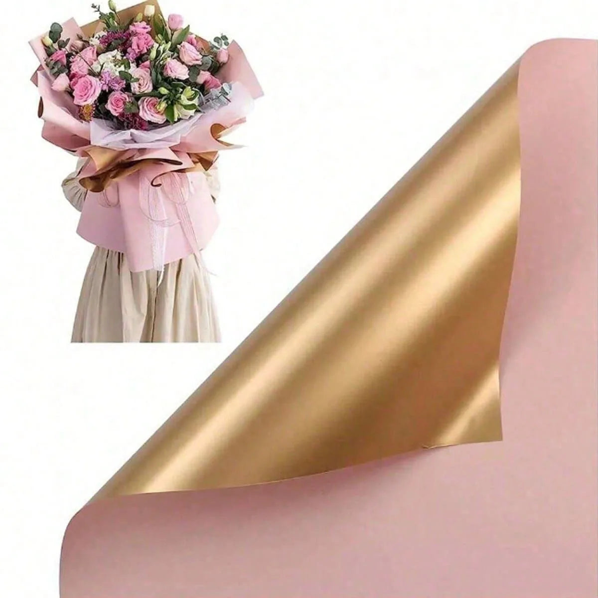 20 Hojas De Papel Para Ramo, dos colores