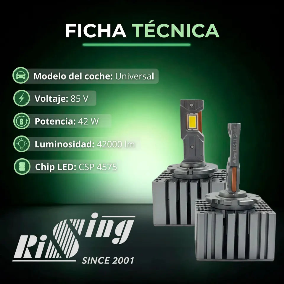 Kit de LED G50B 2 Caras Alta y Baja Luz Blanca Potente para Auto