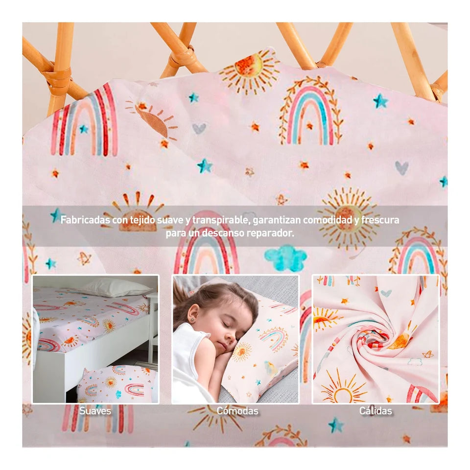 Juego de Sabanas Individual Con Funda de Almohada