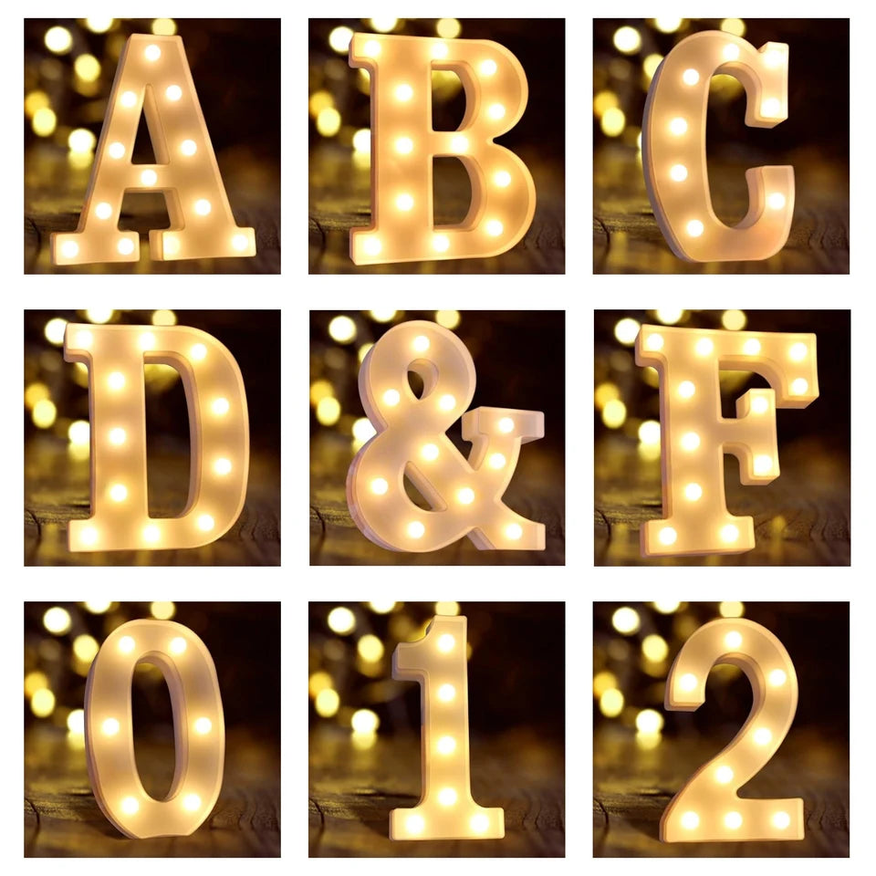 Letras Decorativas con Luz LED