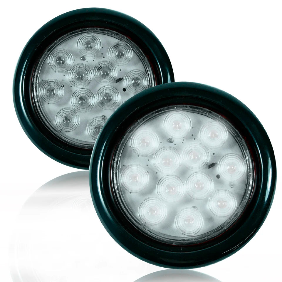 Par de Plafones Redondos Blancos 12 LED 13 cm