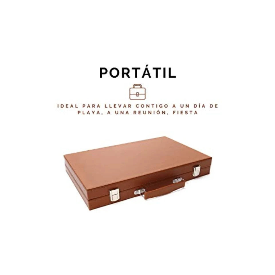 hanylish Backgammon de Cuero Sintético Profesional Elegante