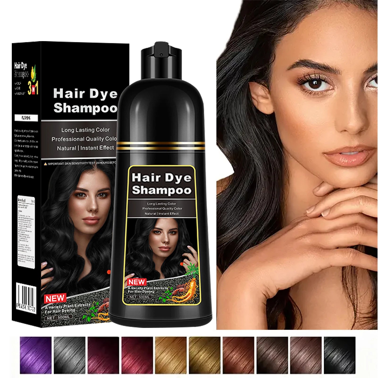 3 en 1 shampoo para teñir el cabello