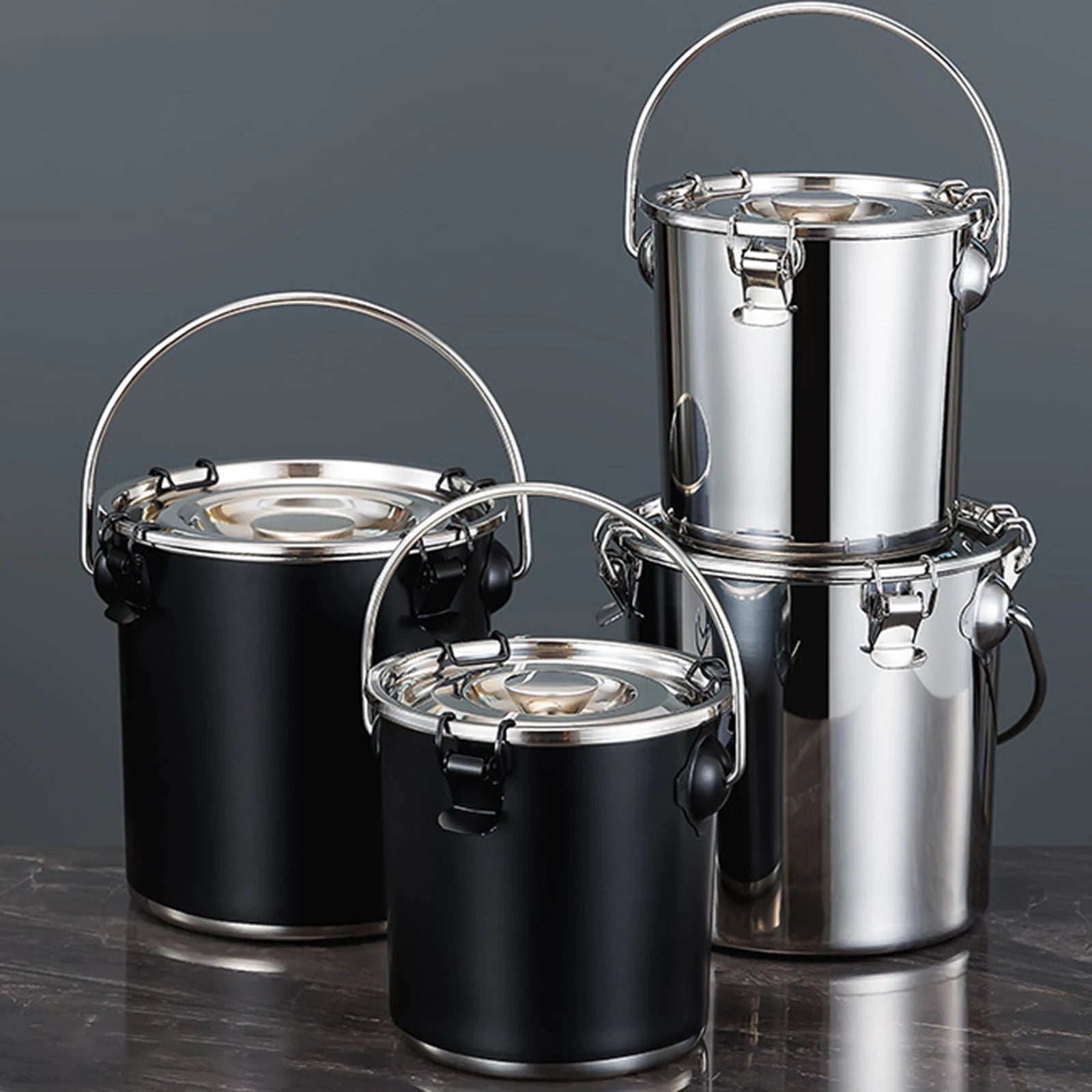 Cubo sellado de acero inoxidable 304