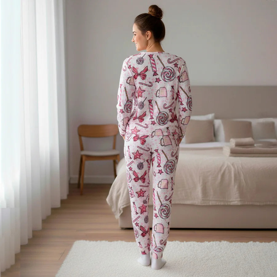 Pijama de 2 Piezas Ultra Suave - Estampado y Modelo al Azar