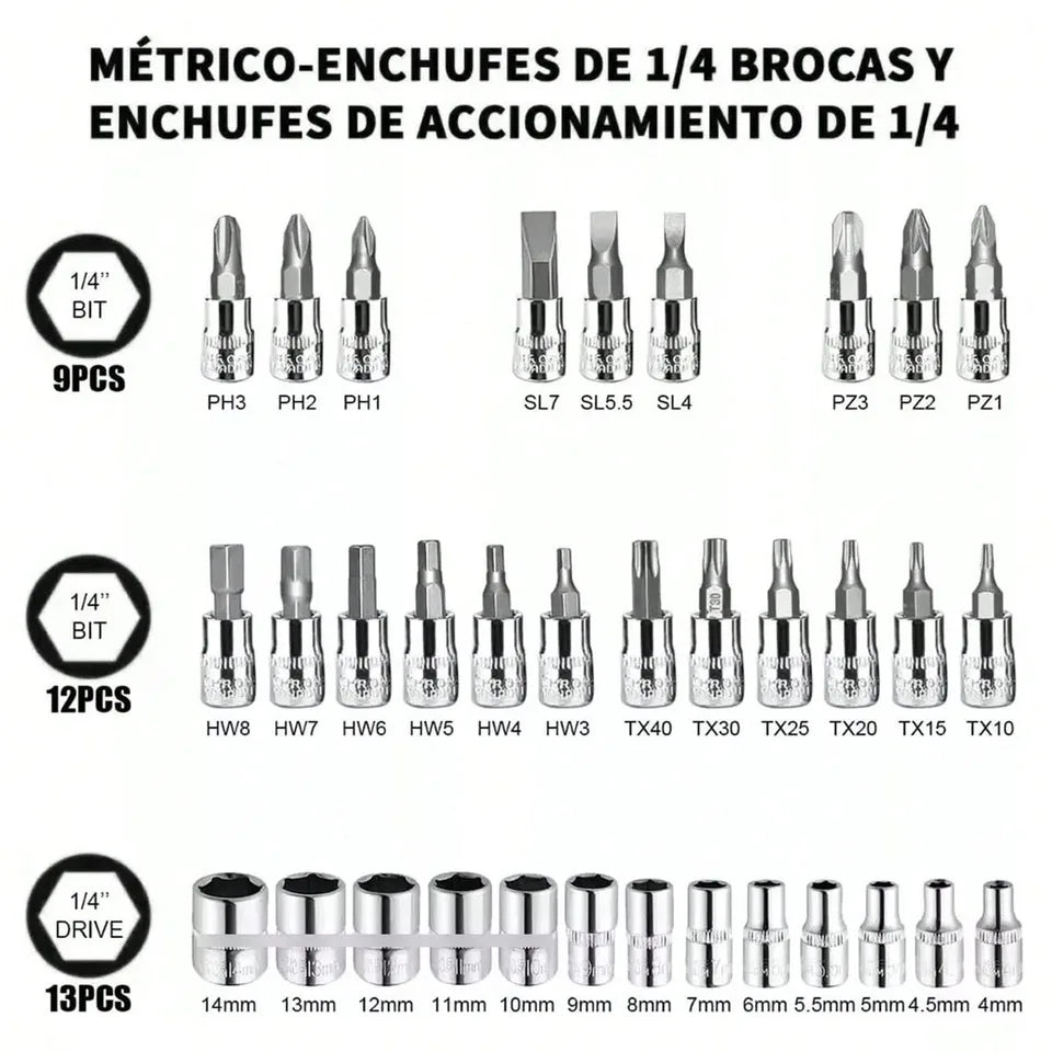 46 Piezas De Herramientas Reparación