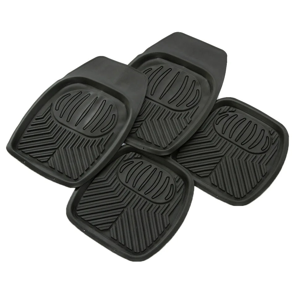 Tapetes Auto Universales Tipo Charola de Goma Uso Rudo Color Negro
