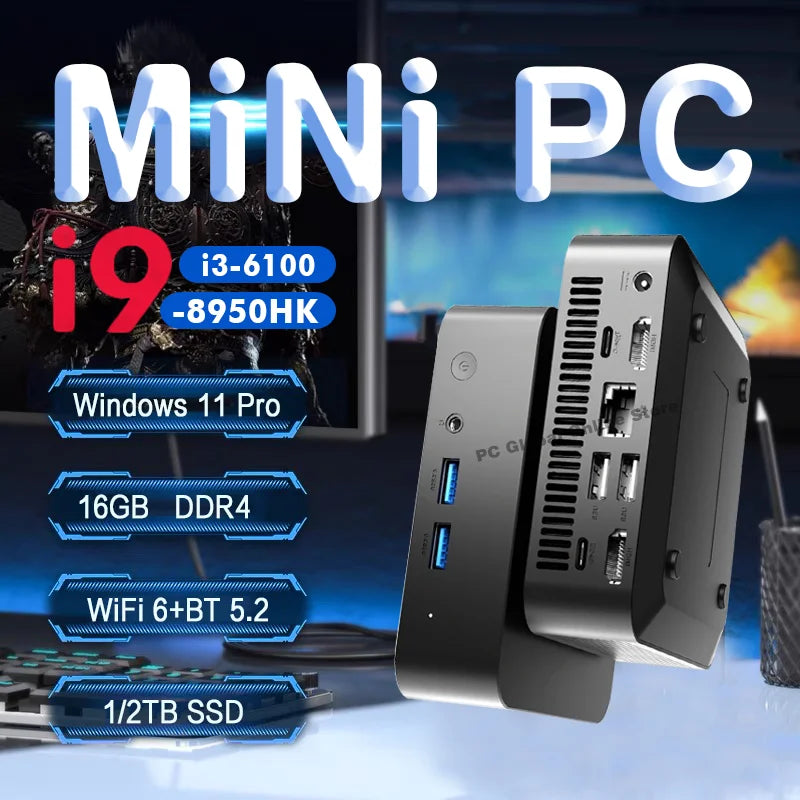Mini PC Windows 11 Pro Intel Core i9-8950HK