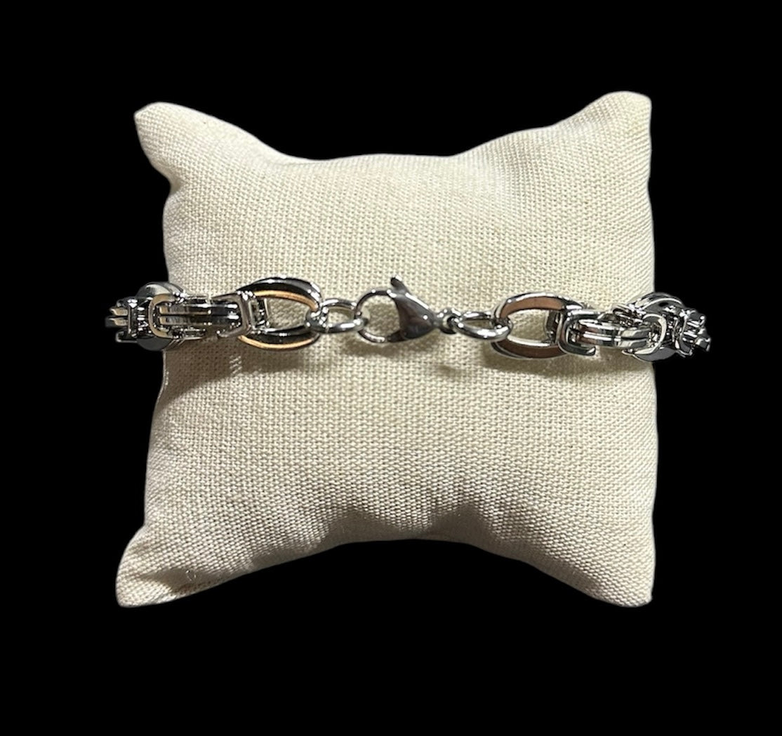 Pulsera Plata Figuras Círculos 9 mm