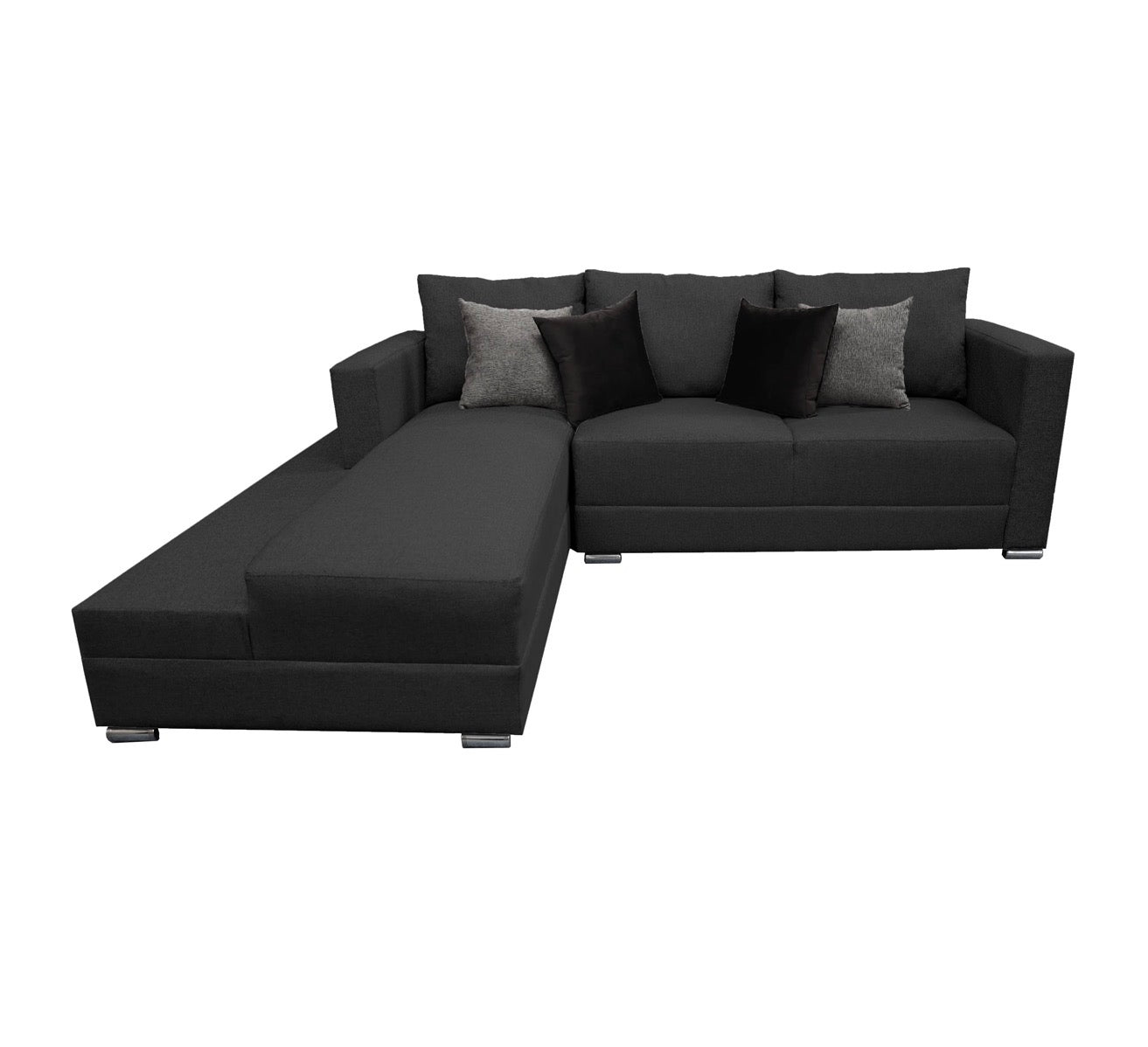 Sala Corbel - Esquinera en "U" Gris Oxford, 200x315x255 cm, 4 salas en 1