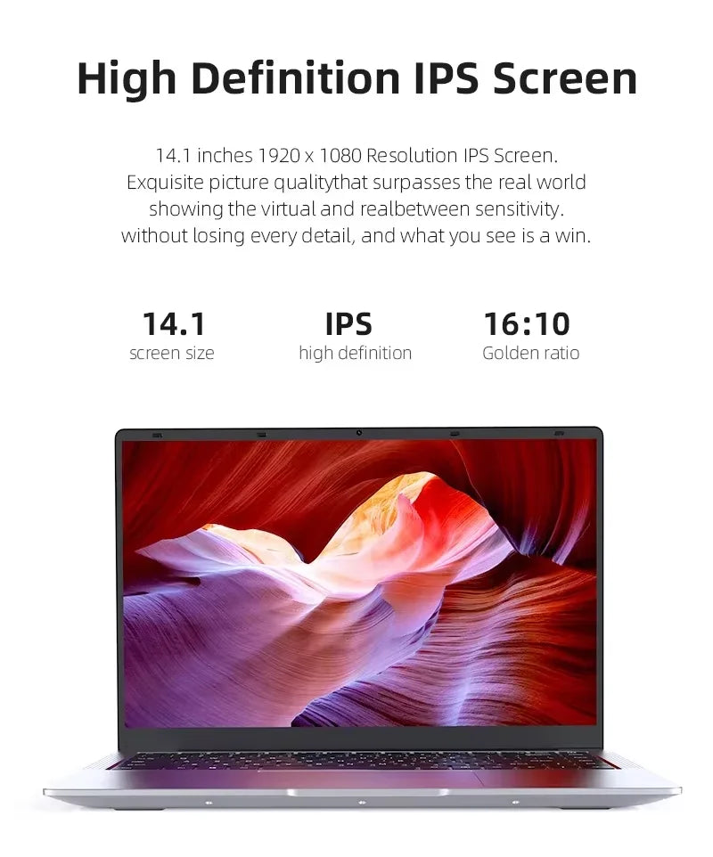 ordenador portátil Windows 11 Pro Intel Atom A3950 2025 Notebook 12GB RAM 512GB 1TB 2TB SSD 1080P ordenador