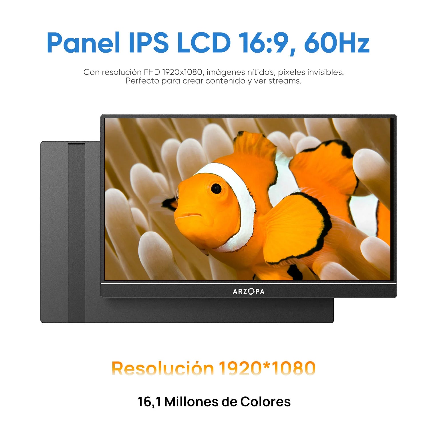 ARZOPA Pantalla IPS de monitor portátil 1080P FHD de 15,6