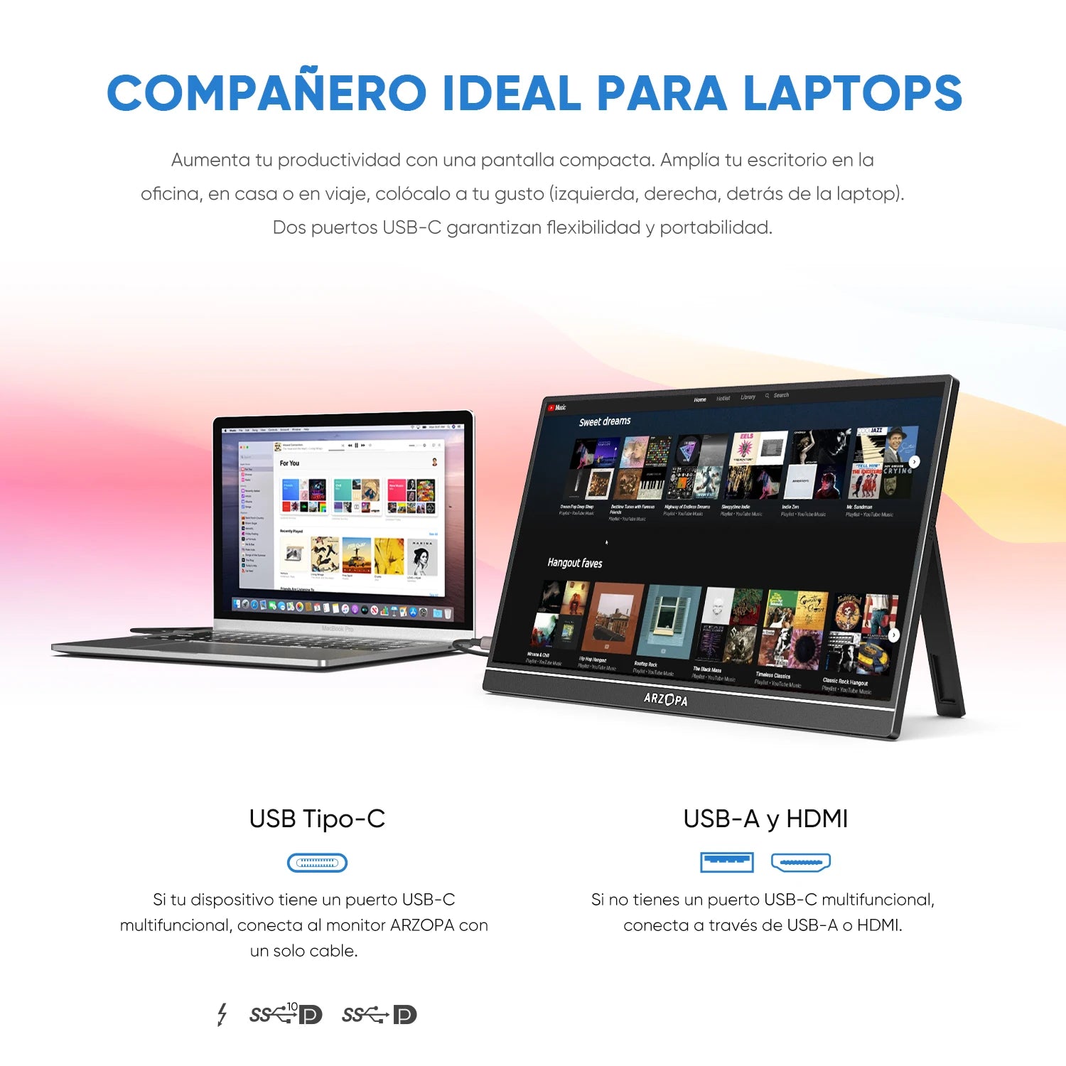 ARZOPA Pantalla IPS de monitor portátil 1080P FHD de 15,6