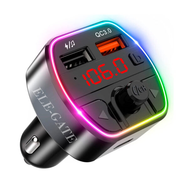 Transmisor Fm Bluetooth 5.0 Para Coche Con Led Rgb