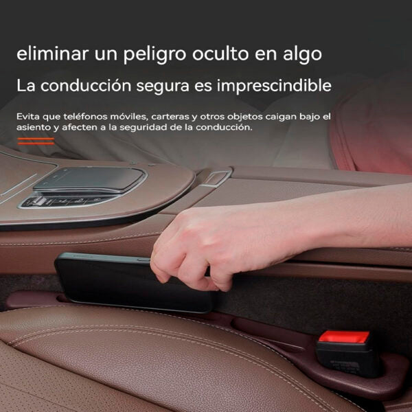 Par De Rellenos De Espacio Para Asiento De Coche Con Organizador – Universal Para Auto, Suv Y Camión | Color Café
