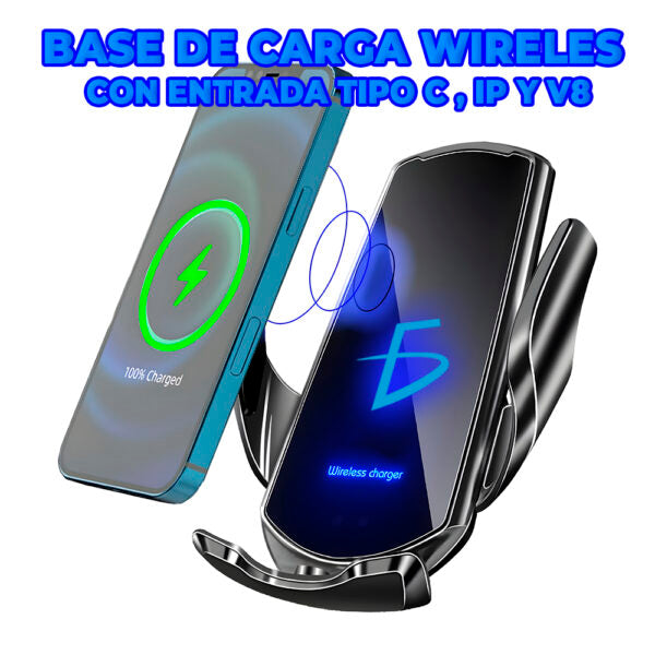 Cargador Inalámbrico Para Auto – Soporte De Carga Rápida 15W