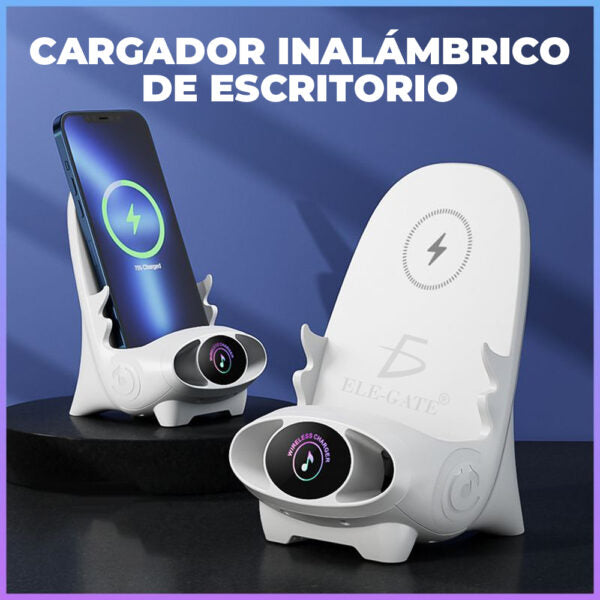 Soporte Carga Rápida Inalámbrica Para Escritorio 2 En 1 15W
